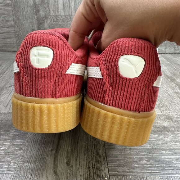 Puma Fenty Creeper Phatty Kids size 2.5c Corduroy Red White Gum Casual Shoes - Picture 6 of 8